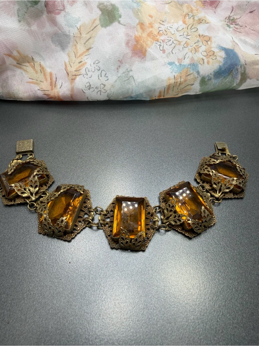 Antique Edwardian Czech Glass Bracelet #464br